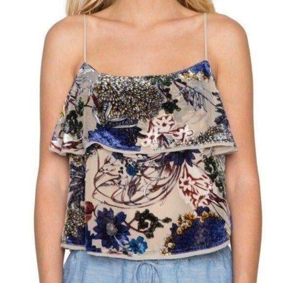 Willow & Clay Burnout Velvet Floral Tank XS - Picture 1 of 8